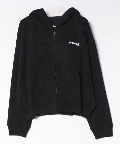 SUPPLIER(サプライヤー)の「SUPPLIER/サプライヤー/Spray Cross Rhinestone Zip Hoodie(パーカー・メンズ・ブラック/ピンク・M/L/XL)」の4枚目の写真