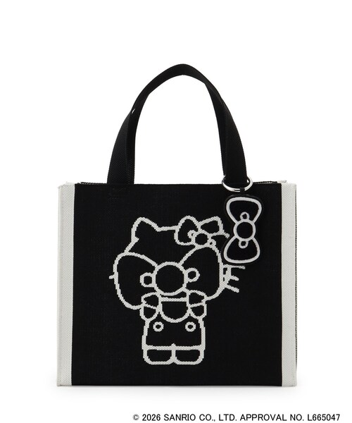 SHOO・LA・RUE(シューラルー)の「【HELLO KITTY コラボ】バイカラーニットトート(トートバッグ・レディース・ホワイト/ブラック・00)」の2枚目の写真