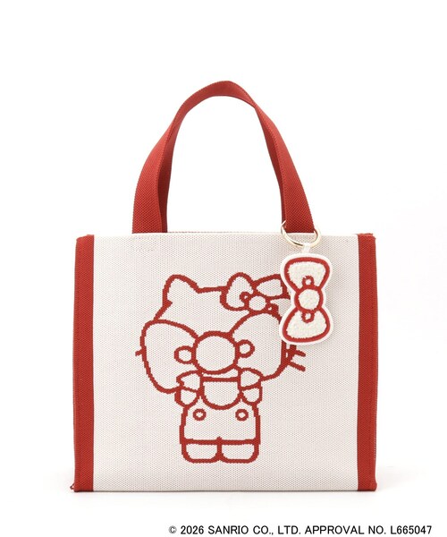 SHOO・LA・RUE(シューラルー)の「【HELLO KITTY コラボ】バイカラーニットトート(トートバッグ・レディース・ホワイト/ブラック・00)」の3枚目の写真