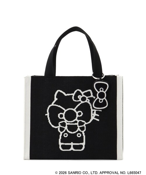 SHOO・LA・RUE(シューラルー)の「【HELLO KITTY コラボ】バイカラーニットトート(トートバッグ・レディース・ホワイト/ブラック・00)」の4枚目の写真