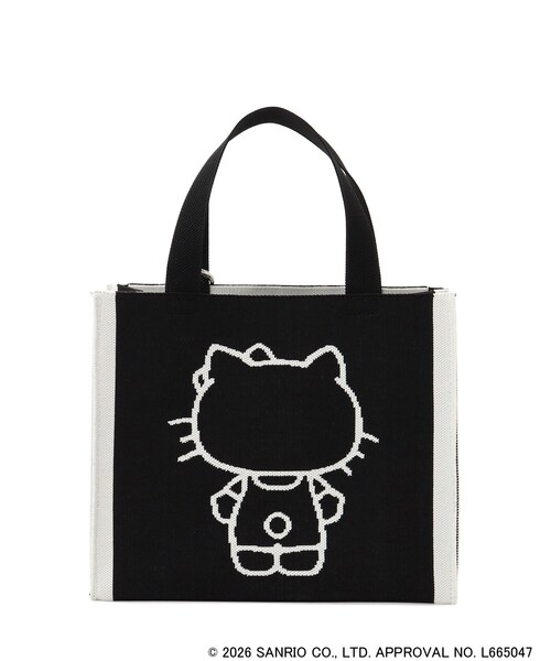 SHOO・LA・RUE(シューラルー)の「【HELLO KITTY コラボ】バイカラーニットトート(トートバッグ・レディース・ホワイト/ブラック・00)」の6枚目の写真