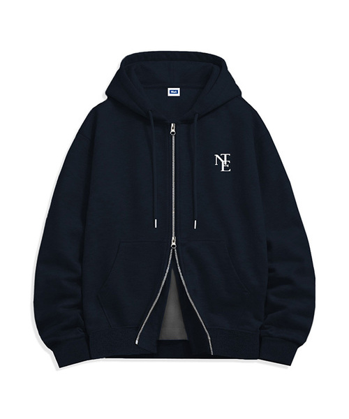 NTET(エンティーイーティー)の「NTE ミニモノグラム 2WAY ジップアップパーカー (4color)(パーカー・メンズ・ホワイト/ブラック/ネイビー/グレー・SMALL/MEDIUM/LARGE/X-LARGE)」の4枚目の写真