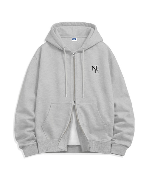 NTET(エンティーイーティー)の「NTE ミニモノグラム 2WAY ジップアップパーカー (4color)(パーカー・メンズ・ホワイト/ブラック/ネイビー/グレー・SMALL/MEDIUM/LARGE/X-LARGE)」の3枚目の写真