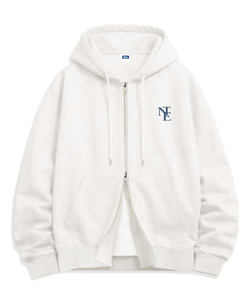 NTET(エンティーイーティー)の「NTE ミニモノグラム 2WAY ジップアップパーカー (4color)(パーカー・メンズ・ホワイト/ブラック/ネイビー/グレー・SMALL/MEDIUM/LARGE/X-LARGE)」の5枚目の写真
