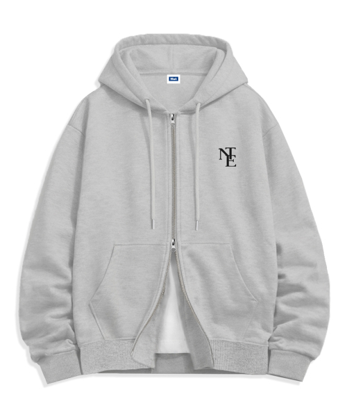 NTET(エンティーイーティー)の「NTE ミニモノグラム 2WAY ジップアップパーカー (4color)(パーカー・メンズ・ホワイト/ブラック/ネイビー/グレー・SMALL/MEDIUM/LARGE/X-LARGE)」の6枚目の写真