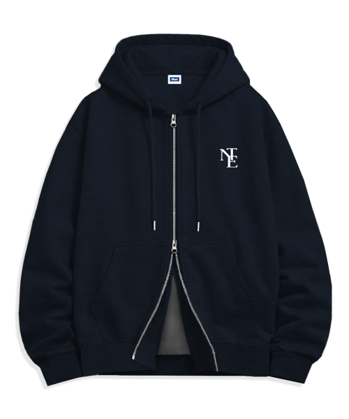 NTET(エンティーイーティー)の「NTE ミニモノグラム 2WAY ジップアップパーカー (4color)(パーカー・メンズ・ホワイト/ブラック/ネイビー/グレー・SMALL/MEDIUM/LARGE/X-LARGE)」の7枚目の写真