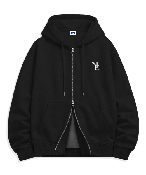 NTET(エンティーイーティー)の「NTE ミニモノグラム 2WAY ジップアップパーカー (4color)(パーカー・メンズ・ホワイト/ブラック/ネイビー/グレー・SMALL/MEDIUM/LARGE/X-LARGE)」の8枚目の写真