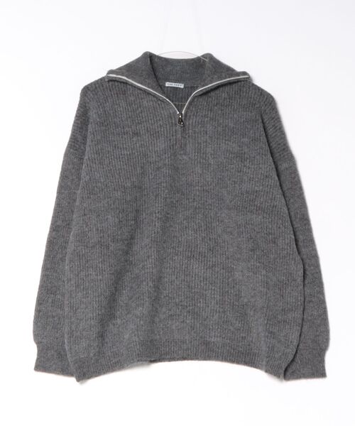 LAC-VERT(ラック・ヴェール)の「ベーシックハーフジップニット(ニット/セーター・レディース・チャコール/アイボリー/ブラック・FREE)」の5枚目の写真