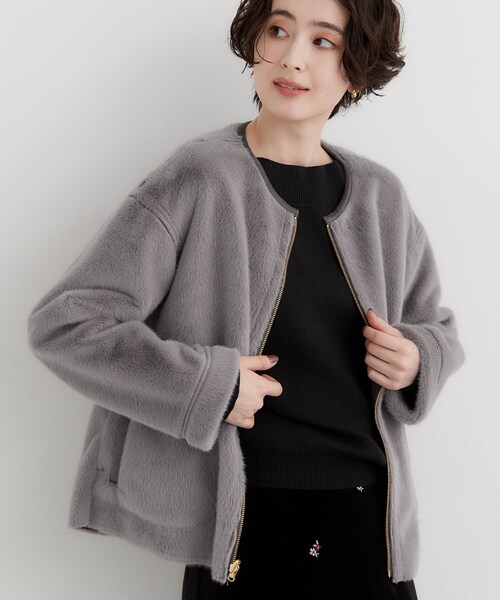 THE SHOP TK (ザ ショップ ティーケー )の「フェイクムートンリバーシブルブルゾン(ブルゾン・レディース・チャコールグレー/ナチュラル/ダークブラウン・12/13)」の7枚目の写真