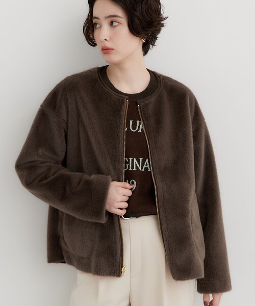 THE SHOP TK (ザ ショップ ティーケー )の「フェイクムートンリバーシブルブルゾン(ブルゾン・レディース・チャコールグレー/ナチュラル/ダークブラウン・12/13)」の15枚目の写真