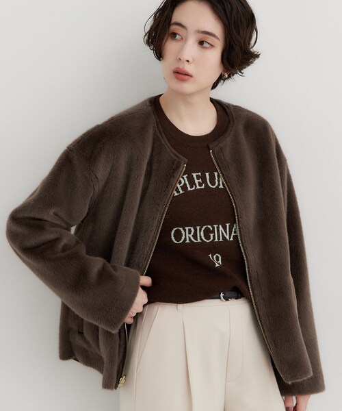 THE SHOP TK (ザ ショップ ティーケー )の「フェイクムートンリバーシブルブルゾン(ブルゾン・レディース・チャコールグレー/ナチュラル/ダークブラウン・12/13)」の16枚目の写真