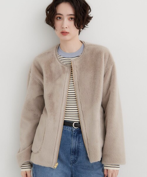 THE SHOP TK (ザ ショップ ティーケー )の「フェイクムートンリバーシブルブルゾン(ブルゾン・レディース・チャコールグレー/ナチュラル/ダークブラウン・12/13)」の22枚目の写真