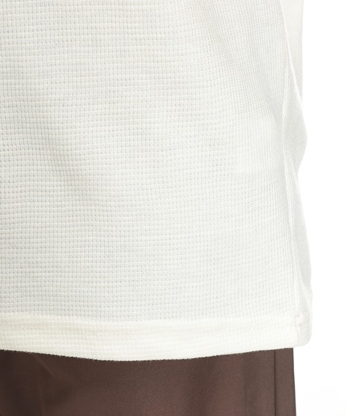 U.S. POLO ASSN.(ユーエスポロアッスン)の「U.S. POLO ASSN. (ユーエスポロアッスン) ヘンリーネック 長袖 Tシャツ メンズ レディース サーマル ワンポイント ロゴ刺繍 ロンT PLM63200(Tシャツ/カットソー・メンズ・グレー/アイボリー/ブラック・L/M/LL)」の12枚目の写真