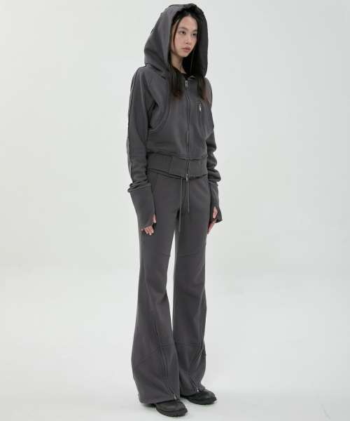 FLAREUP(フレアアップ)の「Nana ジップフーディー (FL-057_Charcoal)(パーカー・レディース・ダークグレー・OS)」の5枚目の写真