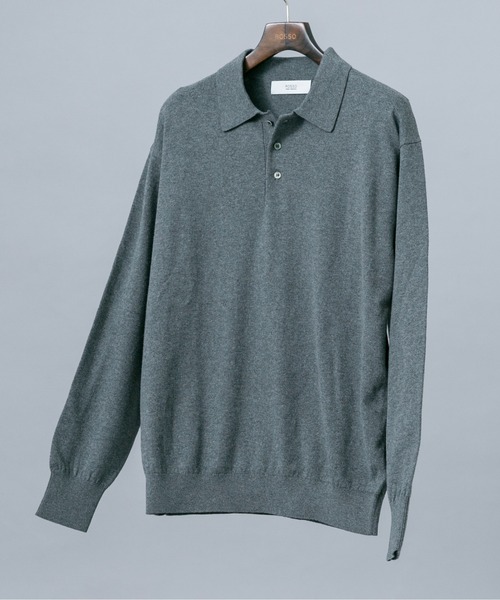 URBAN RESEARCH ROSSO MEN(アーバンリサーチロッソメン)の「『イージーケア』コットンカシミヤニットポロシャツ(ニット/セーター・メンズ・グレー/アイボリー/ベージュ系その他/マスタード/ネイビー/ブラック・LARGE/MEDIUM)」の4枚目の写真