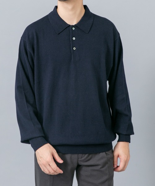 URBAN RESEARCH ROSSO MEN(アーバンリサーチロッソメン)の「『イージーケア』コットンカシミヤニットポロシャツ(ニット/セーター・メンズ・グレー/アイボリー/ベージュ系その他/マスタード/ネイビー/ブラック・LARGE/MEDIUM)」の18枚目の写真