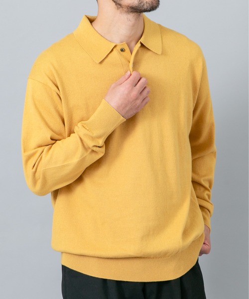 URBAN RESEARCH ROSSO MEN(アーバンリサーチロッソメン)の「『イージーケア』コットンカシミヤニットポロシャツ(ニット/セーター・メンズ・グレー/アイボリー/ベージュ系その他/マスタード/ネイビー/ブラック・LARGE/MEDIUM)」の11枚目の写真