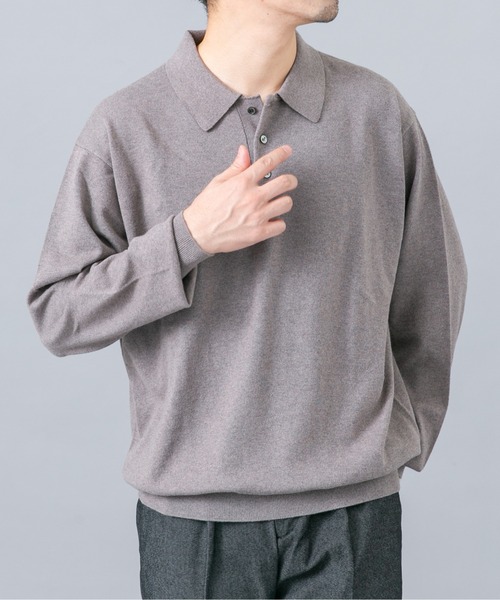 URBAN RESEARCH ROSSO MEN(アーバンリサーチロッソメン)の「『イージーケア』コットンカシミヤニットポロシャツ(ニット/セーター・メンズ・グレー/アイボリー/ベージュ系その他/マスタード/ネイビー/ブラック・LARGE/MEDIUM)」の13枚目の写真