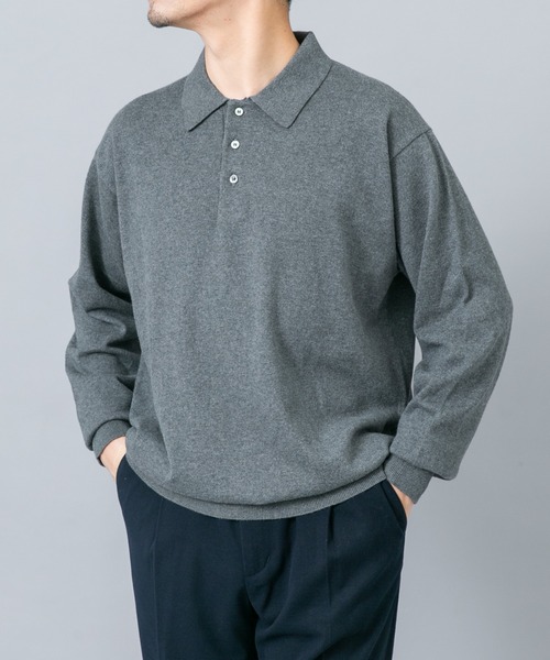 URBAN RESEARCH ROSSO MEN(アーバンリサーチロッソメン)の「『イージーケア』コットンカシミヤニットポロシャツ(ニット/セーター・メンズ・グレー/アイボリー/ベージュ系その他/マスタード/ネイビー/ブラック・LARGE/MEDIUM)」の20枚目の写真
