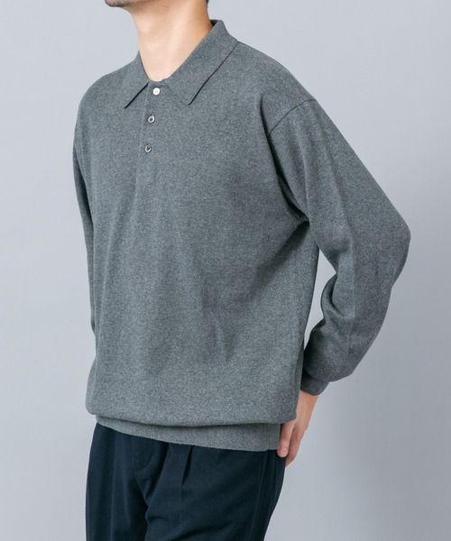 URBAN RESEARCH ROSSO MEN(アーバンリサーチロッソメン)の「『イージーケア』コットンカシミヤニットポロシャツ(ニット/セーター・メンズ・グレー/アイボリー/ベージュ系その他/マスタード/ネイビー/ブラック・LARGE/MEDIUM)」の21枚目の写真