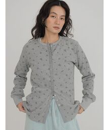 Flower waffle cardigan