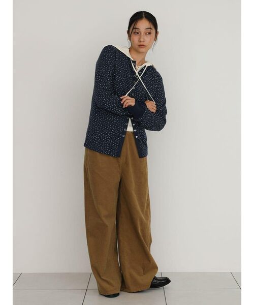 FIKA.（フィーカ）の「Flower waffle cardigan（カーディガン/ボレロ・レディース・杢グレー/ネイビー・FREE）」の22枚目の写真