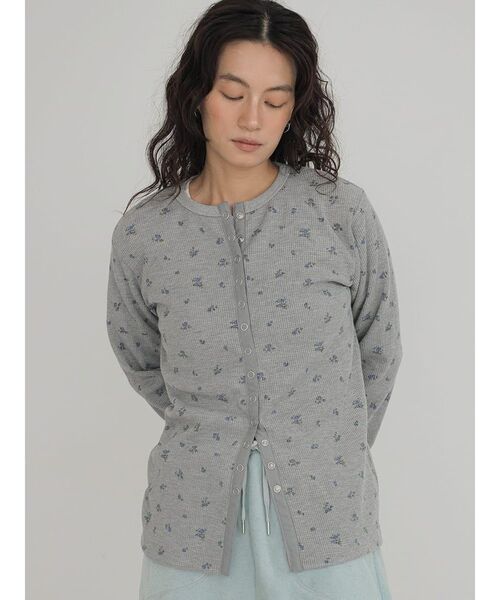FIKA.（フィーカ）の「Flower waffle cardigan（カーディガン/ボレロ・レディース・杢グレー/ネイビー・FREE）」の13枚目の写真