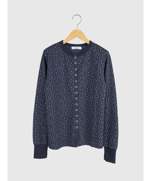 FIKA.（フィーカ）の「Flower waffle cardigan（カーディガン/ボレロ・レディース・杢グレー/ネイビー・FREE）」の7枚目の写真