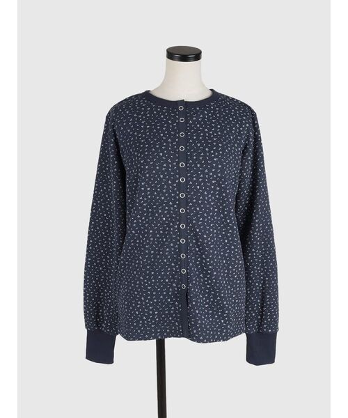 FIKA.（フィーカ）の「Flower waffle cardigan（カーディガン/ボレロ・レディース・杢グレー/ネイビー・FREE）」の9枚目の写真