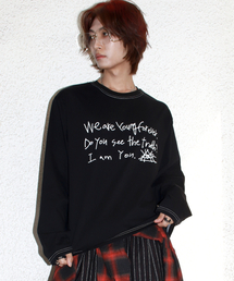 M YOUNG FOREVER ステッチ入りロングスリーブTシャツ - ブラック