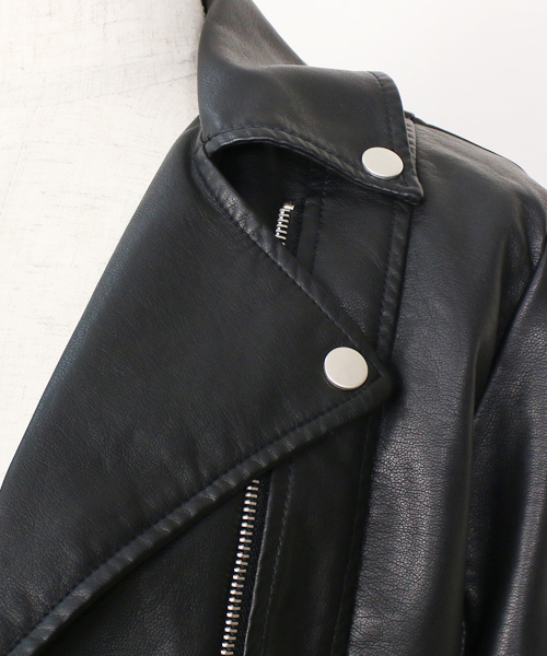 reca（レカ）の「ライダースダブルジャケット（ライダースジャケット・レディース・アイボリー/ブラック/グレー/キャメル/ライトグレー/ピンク/ライトカーキ/ブラウン/ベージュ/カーキ/ライトピンク/グリーン系その他・M/L）」の19枚目の写真