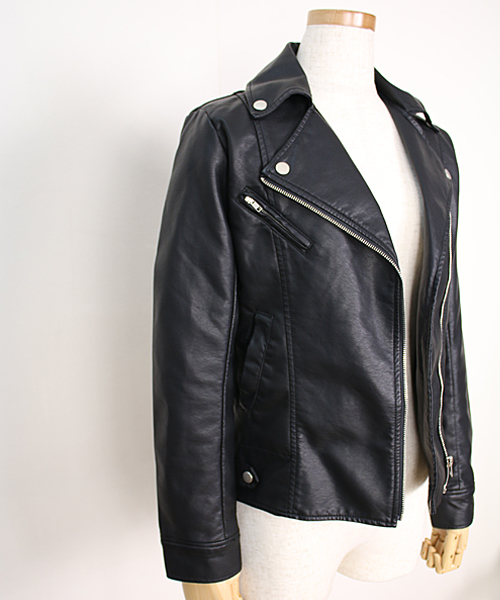 reca（レカ）の「ライダースダブルジャケット（ライダースジャケット・レディース・アイボリー/ブラック/グレー/キャメル/ライトグレー/ピンク/ライトカーキ/ブラウン/ベージュ/カーキ/ライトピンク/グリーン系その他・M/L）」の20枚目の写真