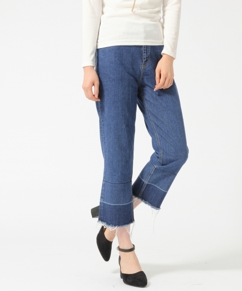 GLOBAL WORK(グローバルワーク)の「【一部店舗限定】CONE DENIM パッチワークパンツ/727697(デニムパンツ・レディース・ブルー/ネイビー・LARGE/MEDIUM/SMALL)」の1枚目の写真