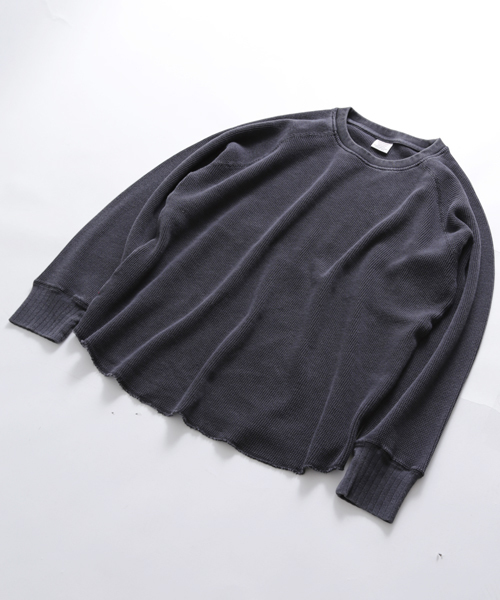 Denime(ドゥニーム)の「インディゴワッフルロングスリーブTEE(Tシャツ/カットソー・メンズ・ブラック/ブルー・SMALL/X-LARGE/LARGE/MEDIUM)」の13枚目の写真