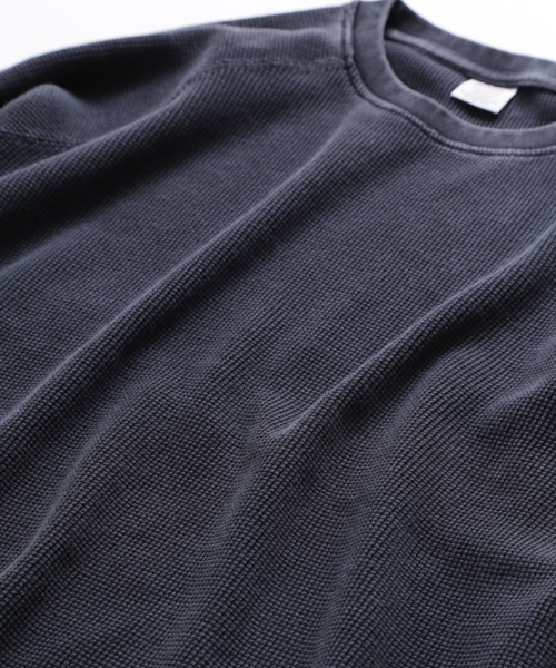 Denime(ドゥニーム)の「インディゴワッフルロングスリーブTEE(Tシャツ/カットソー・メンズ・ブラック/ブルー・SMALL/X-LARGE/LARGE/MEDIUM)」の16枚目の写真