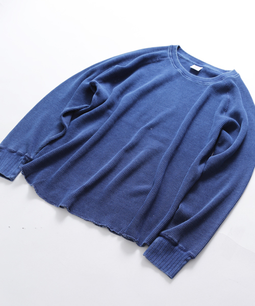 Denime(ドゥニーム)の「インディゴワッフルロングスリーブTEE(Tシャツ/カットソー・メンズ・ブラック/ブルー・SMALL/X-LARGE/LARGE/MEDIUM)」の17枚目の写真