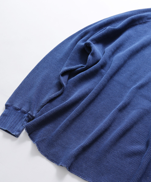 Denime(ドゥニーム)の「インディゴワッフルロングスリーブTEE(Tシャツ/カットソー・メンズ・ブラック/ブルー・SMALL/X-LARGE/LARGE/MEDIUM)」の9枚目の写真