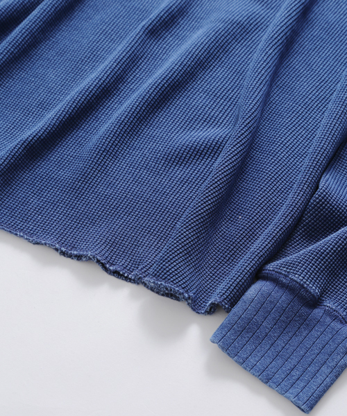 Denime(ドゥニーム)の「インディゴワッフルロングスリーブTEE(Tシャツ/カットソー・メンズ・ブラック/ブルー・SMALL/X-LARGE/LARGE/MEDIUM)」の10枚目の写真