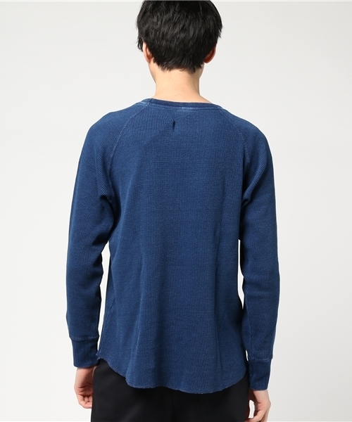 Denime(ドゥニーム)の「インディゴワッフルロングスリーブTEE(Tシャツ/カットソー・メンズ・ブラック/ブルー・SMALL/X-LARGE/LARGE/MEDIUM)」の4枚目の写真