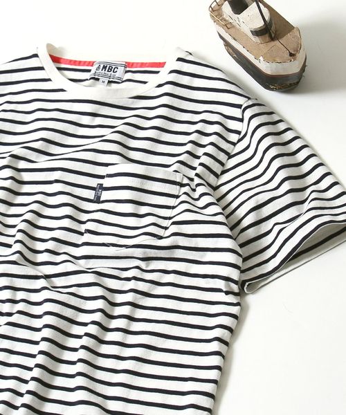 coen（コーエン）の「【MBC】SZボーダーポケTクルーネック（Tシャツ/カットソー・メンズ・ホワイト/レッド/コバルトブルー/ネイビー・SMALL/X-LARGE/LARGE/MEDIUM）」の2枚目の写真