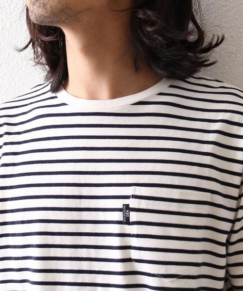 coen（コーエン）の「【MBC】SZボーダーポケTクルーネック（Tシャツ/カットソー・メンズ・ホワイト/レッド/コバルトブルー/ネイビー・SMALL/X-LARGE/LARGE/MEDIUM）」の12枚目の写真