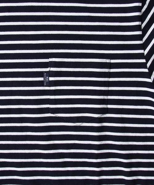 coen（コーエン）の「【MBC】SZボーダーポケTクルーネック（Tシャツ/カットソー・メンズ・ホワイト/レッド/コバルトブルー/ネイビー・SMALL/X-LARGE/LARGE/MEDIUM）」の9枚目の写真
