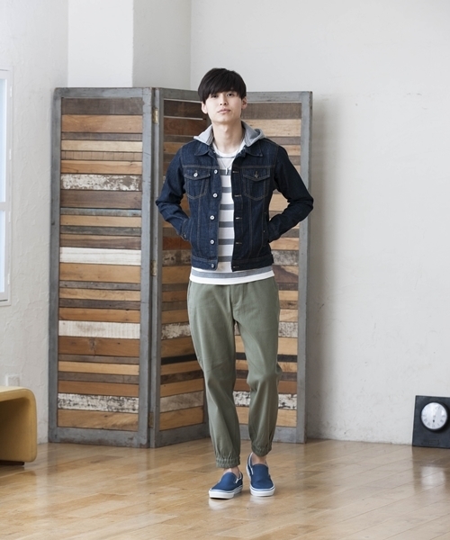 62944　ナイラスジーンズ　フード付　Gジャン　サイズL JEANS MATE（ジーンズメイト）の「【NYLAUS】フード付Gジャン