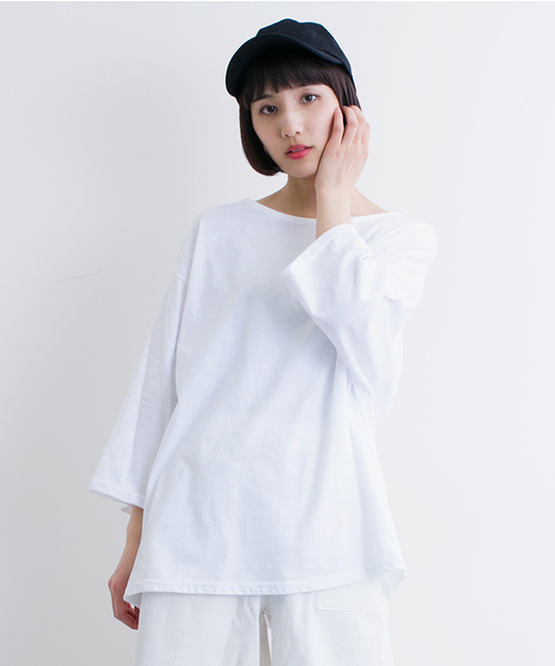 MERLOT（メルロー）の「ビッグシルエットTシャツ6824（Tシャツ/カットソー・レディース・ブラック/グレー/ホワイト・FREE）」の2枚目の写真