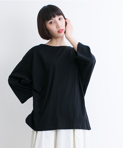 MERLOT（メルロー）の「ビッグシルエットTシャツ6824（Tシャツ/カットソー・レディース・ブラック/グレー/ホワイト・FREE）」の3枚目の写真