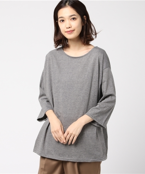 MERLOT（メルロー）の「ビッグシルエットTシャツ6824（Tシャツ/カットソー・レディース・ブラック/グレー/ホワイト・FREE）」の4枚目の写真