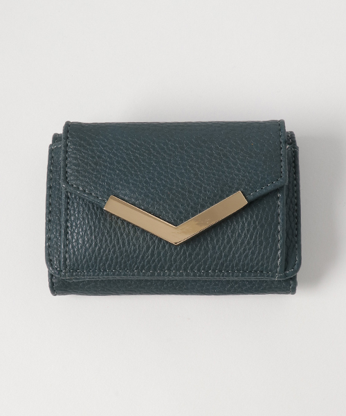 KOBE LETTUCE（コウベレタス）の「V字金具コンパクト三つ折りミニ財布（財布・レディース・ブラック/ベージュ/イエロー/グレー/シルバー/サックスブルー/ピンク系その他/ネイビー/ピンク/ワイン/モスグリーン/ブラック系その他/ブルー系その他/チェック/ライトピンク/コーラル/ミント/ブラック系その他2・FREE）」の6枚目の写真