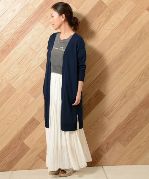 un dix cors（アンディコール）の「ラメサマータイムTシャツ（Tシャツ/カットソー・レディース・チャコールグレー/ホワイト/ブルー・ﾌﾘ-）」の8枚目の写真