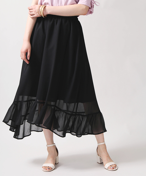 WEGO（ウィゴー）の「WEGO/イレヘムフリルミディスカート（スカート・レディース・カーキ/ブラック/ダークオレンジ/レッド/マスタード・LARGE/MEDIUM）」の14枚目の写真