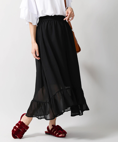 WEGO（ウィゴー）の「WEGO/イレヘムフリルミディスカート（スカート・レディース・カーキ/ブラック/ダークオレンジ/レッド/マスタード・LARGE/MEDIUM）」の21枚目の写真